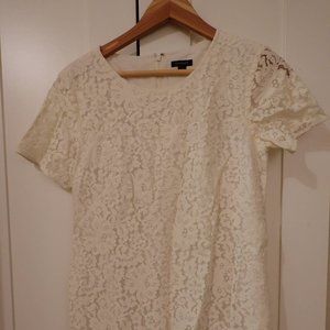 Ann Taylor White Lace Shift Dress